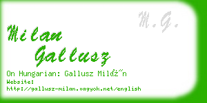 milan gallusz business card